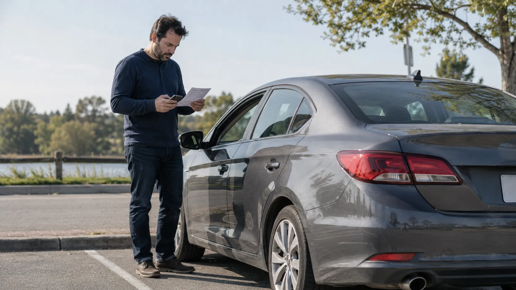 Driver comparing pay, fight, and traffic school options after a speeding ticket