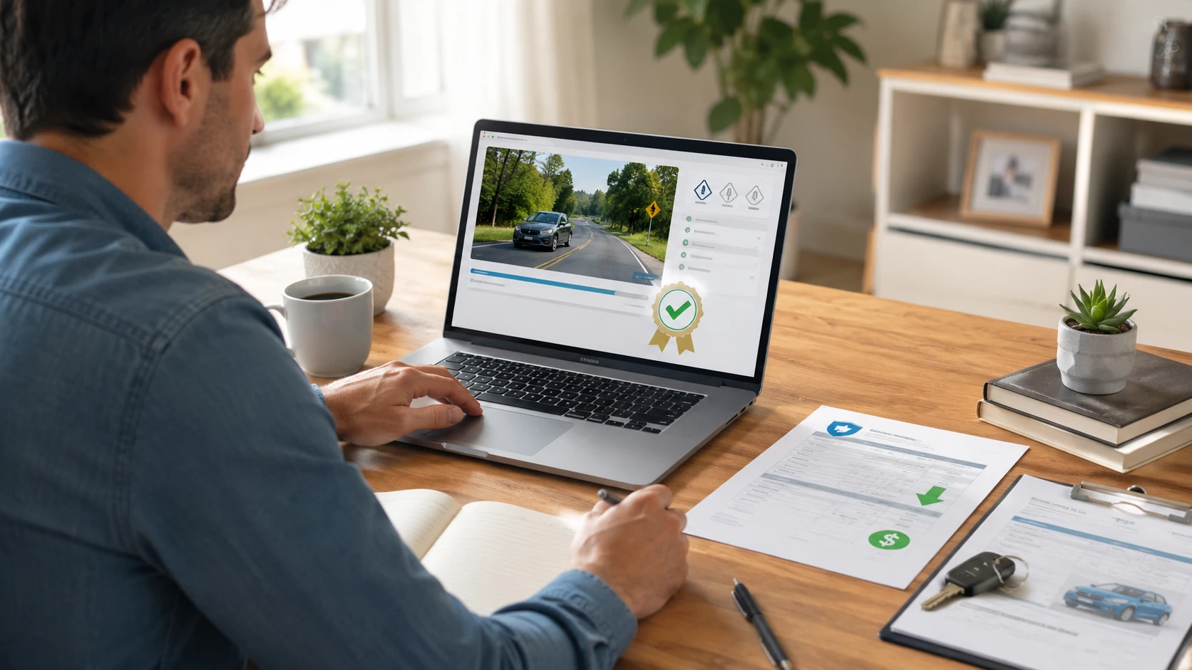 Driver completing an approved traffic school course to qualify for an insurance discount