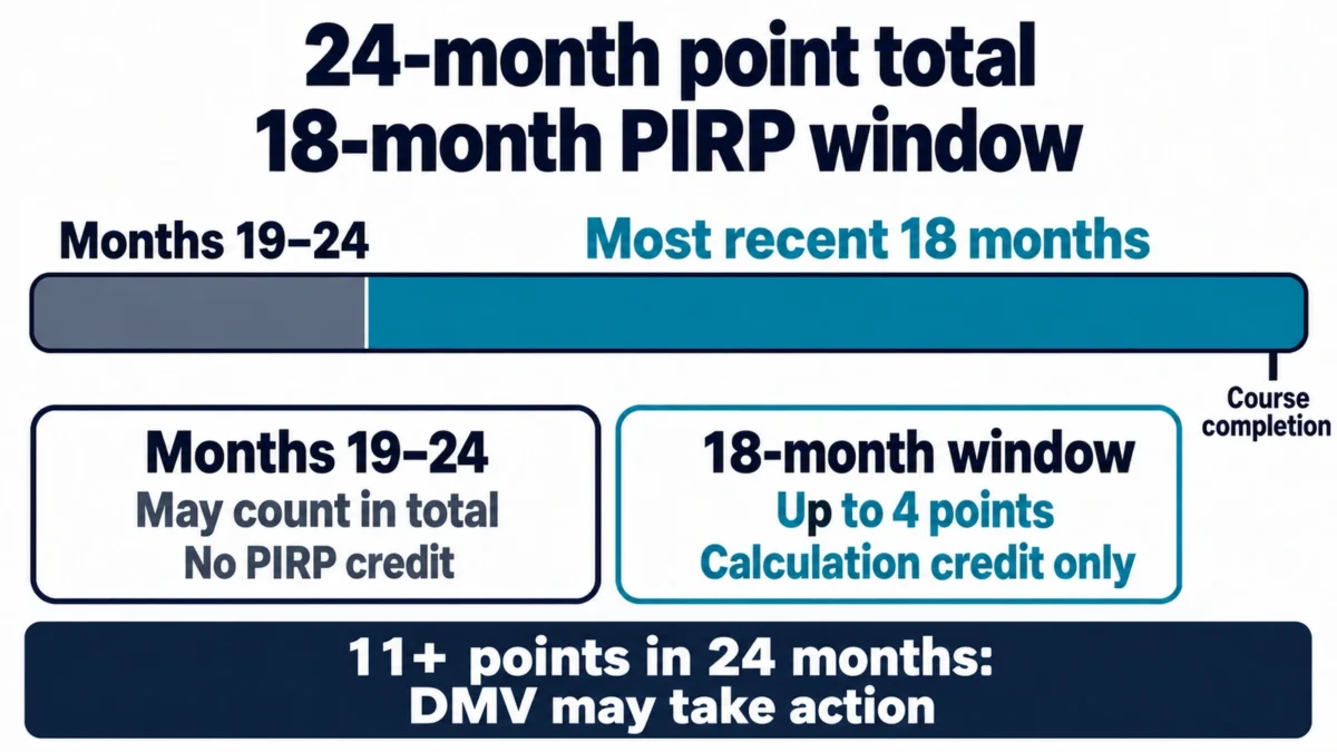 Timeline comparing New York’s 24-month 11-point calculation with PIRP’s shorter 18-month credit window