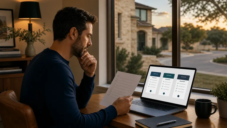 Texas driver comparing online driving safety course options on a laptop